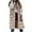 Khaki, variant on Luxalzxs Long Puffer Vest Women Single-Breasted Zipper Hooded Padded Vest Winter Coat Solid Color Mid-Length Sleeveless Warm Jacket Tops with Pockets