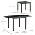 thumbnail image 3 of Outsunny 63" Extendable Outdoor Dining Table with Aluminum Frame, Black, 3 of 10