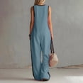 thumbnail image 3 of Wide Leg Jumpsuits For Women Zippered Round Neck Sleeveless Casual Jumpsuit Loose Trendy Wide Leg Baggy Overalls Summer Outfits with Pockets, 3 of 6