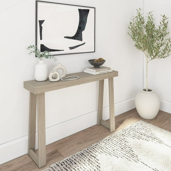 Plank+Beam Solid Wood Console Table, 46.25 Inch, Sofa Table, Narrow Entryway Table for Hallway, Behind The Couch, Living Room, Foyer, Easy Assembly, Seashell