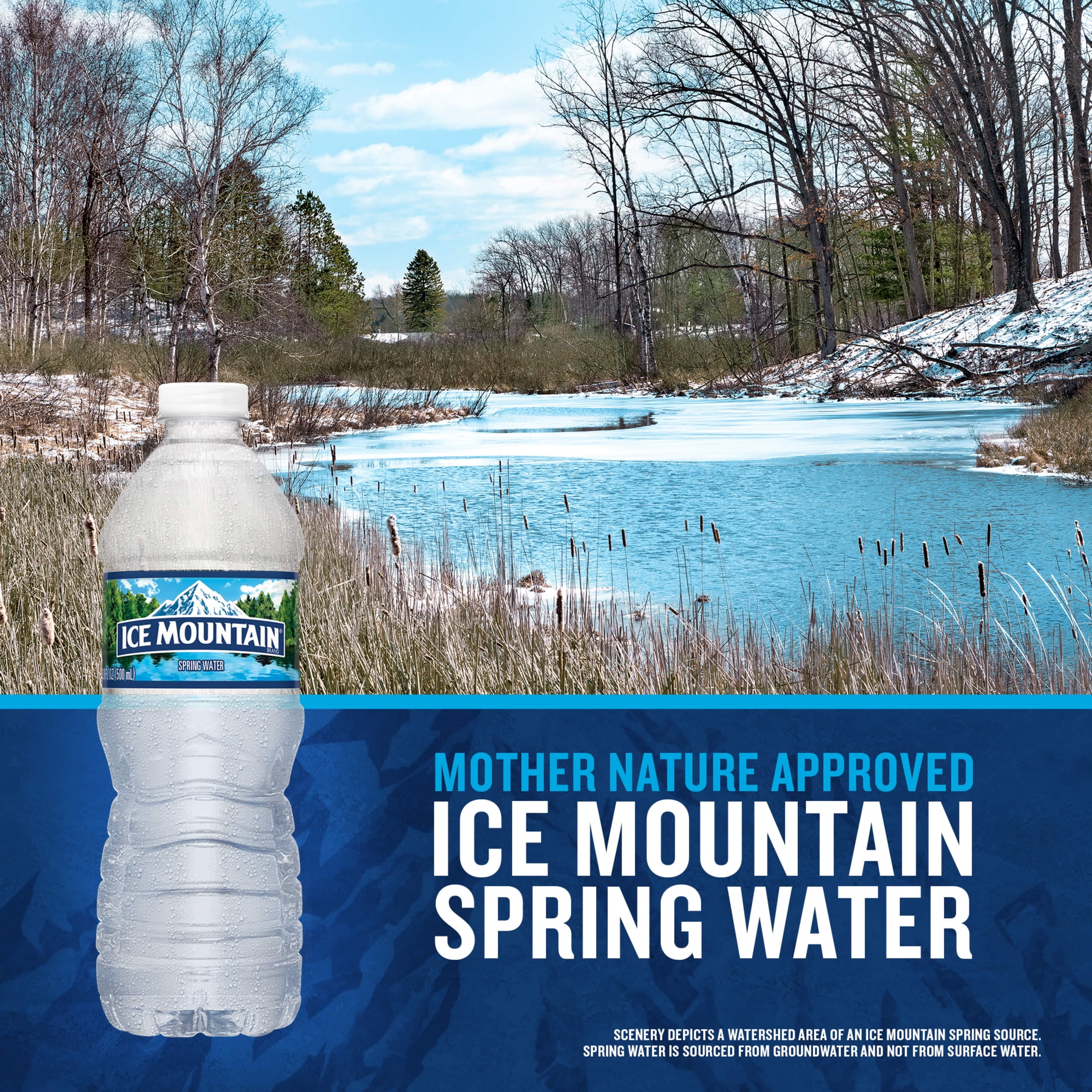 Ice Mountain Spring Water, 16.9 Fl Oz, 24-Pack Plastic Bottles