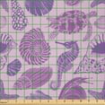 thumbnail image 2 of Ambesonne Marine Fabric by the Yard Microfiber, Turtle Shell Sea Animals, 2 Yards, Violet Purple Pale Mauve, 2 of 4