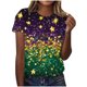 thumbnail image 2 of RKSTN Women's Mardi Gras Shirts Oversized Crewneck Funny Carnival Graphic Printed Short Sleeve T Shirts Pullover Top Womens Casual Plus Size Round Neck Loose Fits Comfy Holiday Tee Shirts, 2 of 5