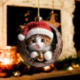 thumbnail image 4 of Xihbxyly Adorno Navideño de Gatito, Diseño Acrílico de Animalito, Forma Ovalada, Ideal para Navidad o Inauguración de La Casa, 1 Unidad., 4 of 5