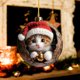 thumbnail image 4 of Kitty Christmas Tree Decoration Gift Ornaments Acrylic Flat Commemorative Holiday Pet Christmas Gift, 4 of 5