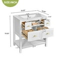 thumbnail image 5 of 30'' Bathroom Vanity with Ceramic Sink Combo, Free Standing Single Vanity Set with 5 Drawers, Solid Wood Frame Bathroom Storage Cabinet, White, 5 of 6