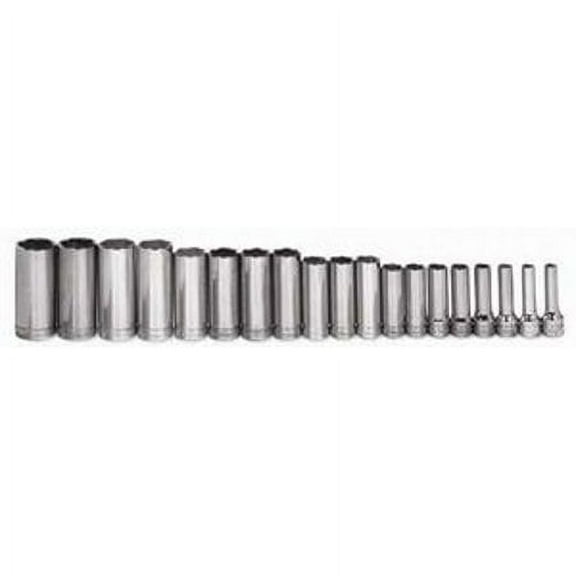 Williams MSBD-19HRC 19-Piece 3/8-Inch Drive Metric Deep 6 Point Socket Set