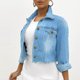 thumbnail image 5 of Moda mujer manga larga Tops prendas de vestir vaquero cuello vuelto chaqueta abrigo Pompotops  gfhjh14039, 5 of 5