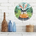 thumbnail image 6 of Cute Rabbit Drive Trees Round Wall Clock Silent Analog Battery Operated Gold Pointer Home Decor 9.84" Diameter, 6 of 11