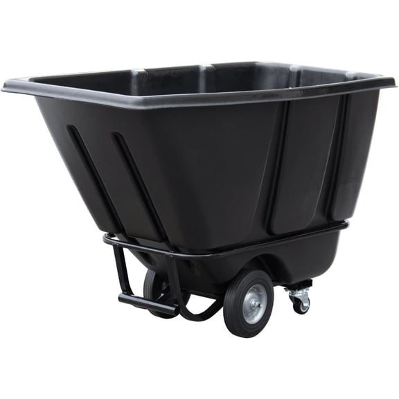 HPDAVV Heavy-Duty Tilt Dump Truck Cart | 850 lbs High Capacity, 1/2 Cu.Yd Utility Hauler with 10" Wheels & 3" Casters for Construction, Industrial, Warehouse Use