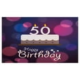 thumbnail image 4 of 50th Birthday Ceramic Toothbrush Holder, Color Spots in Graphic Style Cake Number Candlesticks Lettering, Decorative Versatile Countertop for Bathroom, 4.5" X 2.7", Blue Pink White, 4 of 4