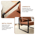 thumbnail image 5 of Classic Brown Accent Chair, PU Leather Armchair with Metal Frame, Ergonomic Modern Industrial Style Single Seater Sofa for Living Room, Office, Bedroom, 5 of 10