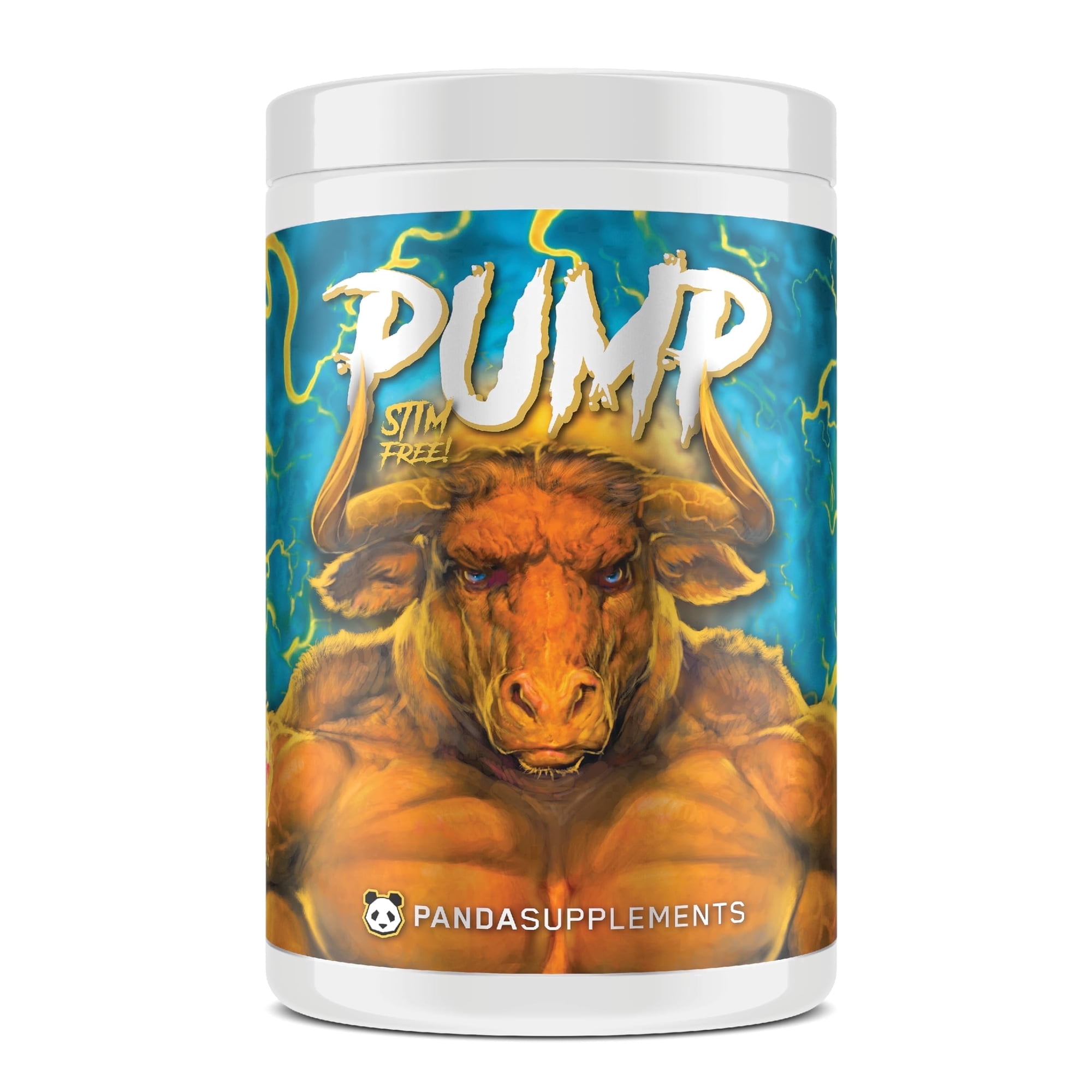 Panda Supps Pump Stimulant-Free Pre-Workout Powder, Peach Gummy Rings, 40 Servings