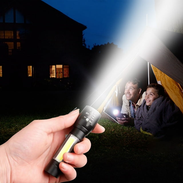 NARABB Hot Sale Strong Light Telescopic USB Charging LED Flashlights High Lumens, Bright Small Flashlight, Zoomable,, Brightness Flash Light For Outdoor