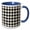 Blue/White, variant on 3drose, Daisy Abstract Repeat Dot Pattern, 11oz Two-tone Blue Mug