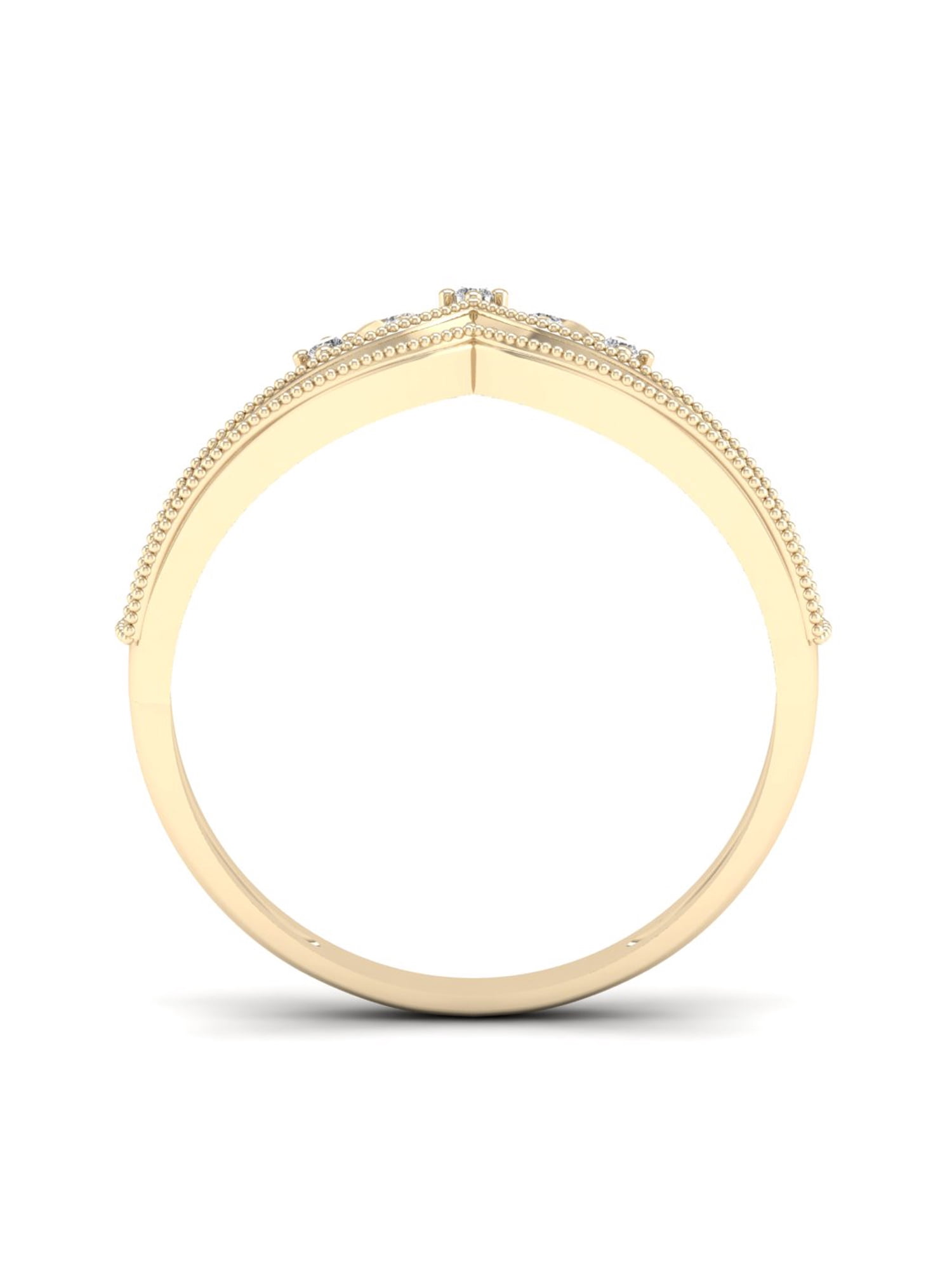 1/8ct TDW Diamond 10K Yellow Gold Crown Fashion Ring