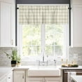 thumbnail image 2 of Farmhouse Grid, Kitchen Curtains and Valances Set, 3 Piece Kitchen Curtains Set 36 Inch Length, Country Minimalistic Geometric Plaid Lattice Rod Pocket Curtains Tier Farmhouse Window Curtains, 2 of 6