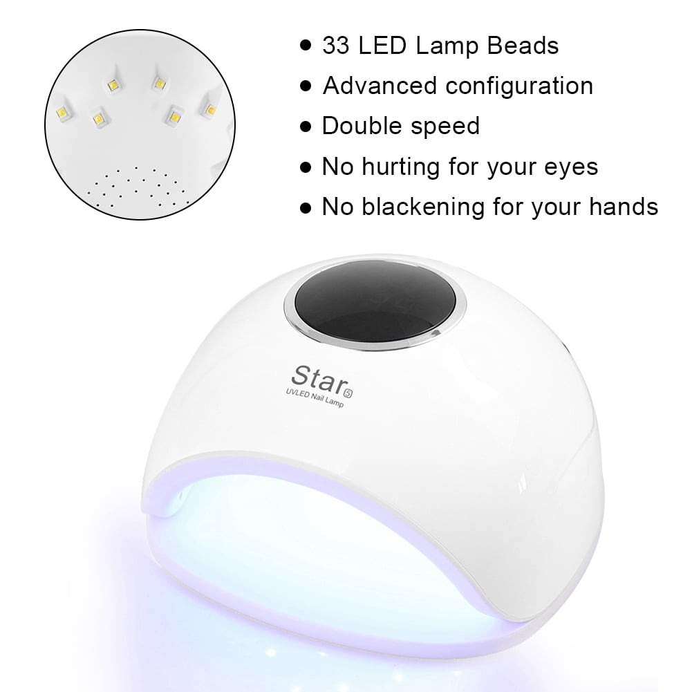 Nieyigj 72W LED UV Nail Dryer Lamp Smart Nail Phototherapy Gel Polish Curing Tools White Quick Dry Portable Manicure Pedicure Salon Equipment with Automatic Sensor and Adjustable Timer Settings