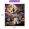 thumbnail image 5 of Spooky Halloween Night Witch Cavalier King Charles Spaniel Glowing Pumpkins Shower Curtain Dog Lover Gifts Waterproof Bathroom Bathtub Curtain - 12015, 5 of 5