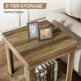 thumbnail image 5 of Tribesigns 2-Tier Square End Table Set of 2, Brown Wooden Side Table with 2 Storage Shelves, 5 of 8