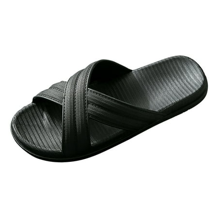 

Huanghuaa Fashion Couples Men Shower Room Home Non Slip Breathable Soft Sole Shoes Slipper Comfortable Flat Shoes Extra Extra Wide Slippers for Men with Feet