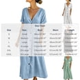 thumbnail image 3 of IUYRTFE Women's V Neck Button Down Midi Dress Short Sleeve Lightweight Casual Summer Flowy Dress with Pockets, 3 of 6