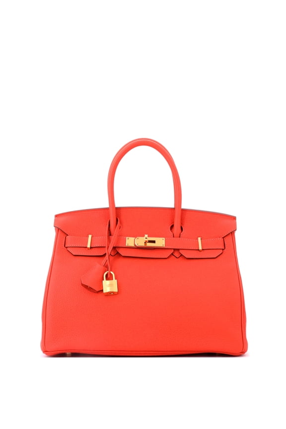 Pre-Owned Birkin Handbag Capucine Togo with Gold Hardware 30 By Rebag