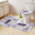 thumbnail image 2 of Purple Vintage Lavenders Bath Mat 3 Piece Bathroom Rug Set, Farmhouse Wooden Retro Art Non Slip Bath Rug Contour Mat and Toilet Lid Cover, Absorbent Shower Mats Soft Bath Rugs and Mats Sets, 2 of 8