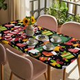 thumbnail image 3 of Merry Christmas Table Cloths for 6 Foot Rectangle Tables, Winter Xmas Stockings Gifts Bells Cartoon Patio Waterproof Elastic Fitted Tablecloths, Washable Rectangular Table Cover for Camping, 3 of 8