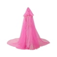 thumbnail image 2 of Capa con capucha, disfraz de elfo de Halloween, vestido de novia brillante, bata para escenario de mascarada Rosa 130cm, 2 of 8