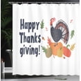 thumbnail image 3 of Ambesonne Autumn Shower Curtain, Thanksgiving Turkey Leaves, 69"Wx75"L, Orange Reseda Green Grey, 3 of 4