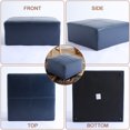 thumbnail image 5 of DREAMSIDEA 35 Inch Boho Square Pouf Navy Genuine Leather Ottoman Footstool for the Living Room, Bedroom and Kids Room, 5 of 5