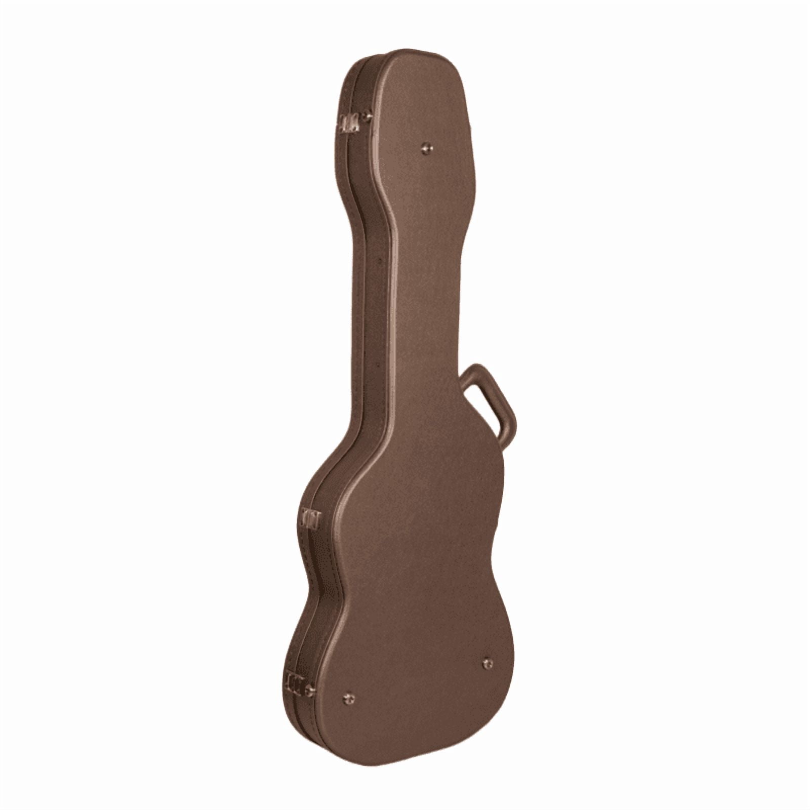 Crossrock Designer Series- Universal Wooden Case for Stratocaster and Telecaster Electric Guitars- Security Lock, Metal Feet, Storage Space- Chocolate Brown