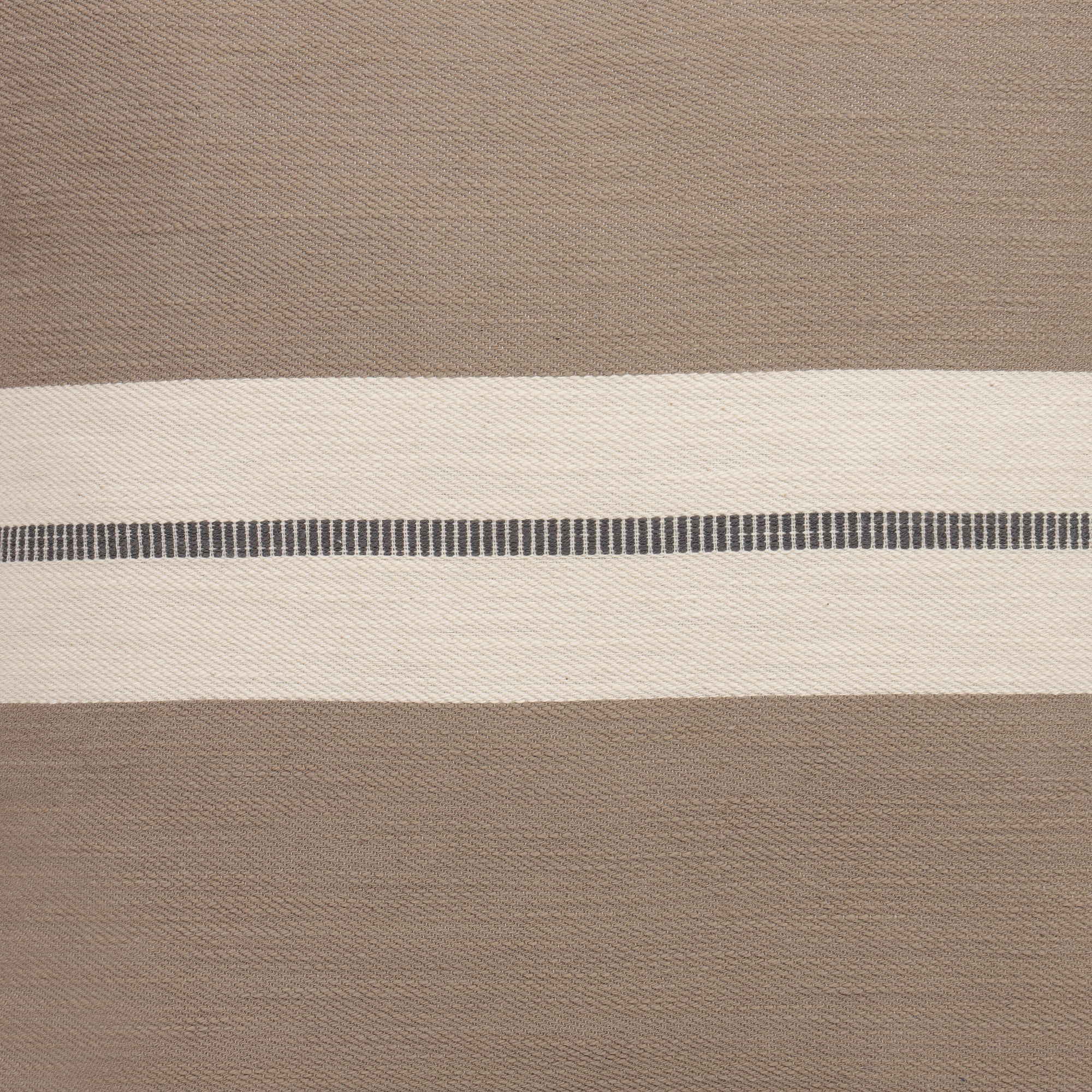 Harlow Hill Xander Taupe/Dark Gray Striped 24" x 24" Cotton Adult Decorative Feather Filled Pillow