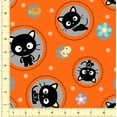 thumbnail image 1 of eloria-décor Duck & Cat Cotton Fabric Squares&nbsp;Sewing Supplies Printed Fabric for , 1 Yard, Orange, 1 of 2