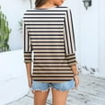 thumbnail image 4 of Fnooota Long Sleeve Tops for Women, Casual Stripe Pullover Spring and Autumn Blouses Brown Size XL, 4 of 6