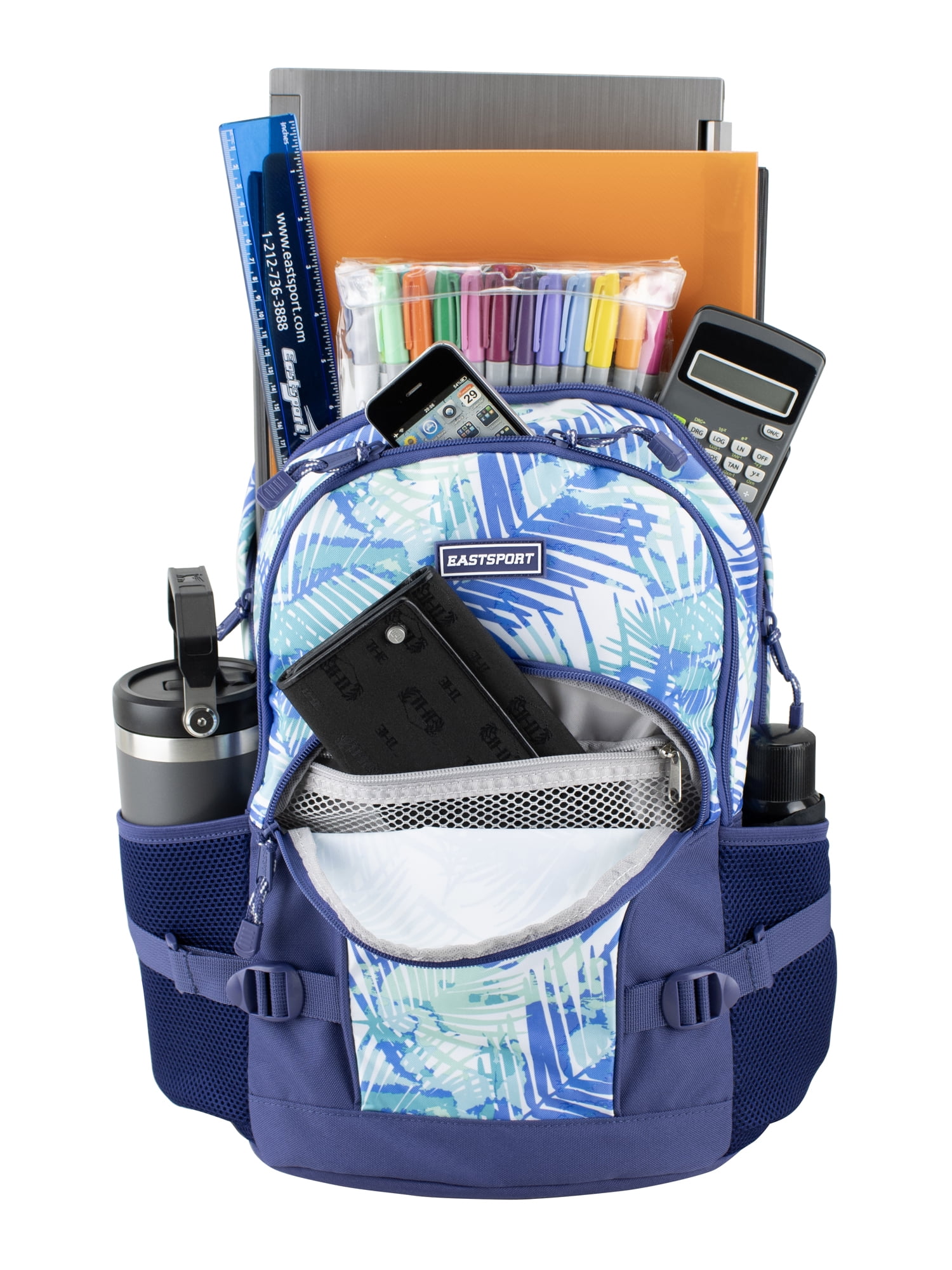 Eastsport Unisex 18.5" Dynamic Athleisure Backpack, Palm Leaves
