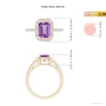 thumbnail image 4 of ANGARA Natural Emerald-Cut 1.5 ct Amethyst Halo Ring in 14K Yellow Gold for Women (Size-8x6mm) | February Birthstone, Birthday, Anniversary, Jewelry Gift for Women | Natural Amethyst Ring, 4 of 8