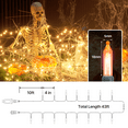 thumbnail image 3 of Magshion 43Ft Reusable Christmas Fairy Lights with 100 Replaceable LED Bulbs, 8 Mode Controller and Timer Orange Color String Light, Waterproof, Charging Power Supply, 3 of 10