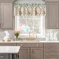 thumbnail image 5 of Valance Curtains for Kitchen Windows Easter Bunny Gradient Leaves Rod Pocket Valance Spring Foliage Retro Linen Short Window Curtain Topper for Bedroom Living Room Bathroom 42x12in,1&nbsp;Panel, 5 of 9