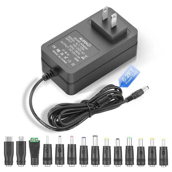 LujingZ 2 Pack 12V 1A AC/DC Power Supply 100-240V AC to DC 12V 1A Power Adapter with 5.5x2.5mm 5.5x2.1mm DC Plug