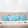 thumbnail image 7 of Ambesonne Tropical Throw Pillow Cover 4 Pack, Exotic Miami Palms, 24", Turquoise Aqua Blue, 7 of 7