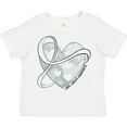thumbnail image 3 of Inktastic Lung Cancer Awareness White Ribbon Around Heart Boys or Girls Toddler T-Shirt, 3 of 5