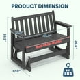 thumbnail image 2 of LOYALICE Outdoor Glider Rocking Chair,2 Person Bench Swings for Outside,HDPE All-Weather Resistant 2-Person Loveseat, Patio Glider with 660LBS Capacity for Backyard Garden Porch, Gray, 2 of 7