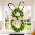 thumbnail image 4 of ZHUER Easter Farmhouse Bunny Wreath Decoration for Front Door Home Window Wall Hanging , 1PC,  9.84", 4 of 8