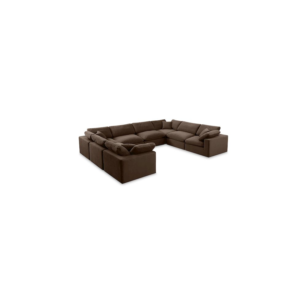 Meridian Furniture Comfy Brown Velvet 8-Pc. Modular Sectional
