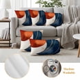 thumbnail image 3 of Navy Blue Burnt Orange Outdoor Pillow Covers, Waterproof Decorative Throw Pillowcases Set of 2, Modern Boho Art Geometric Couch Cushion Cases with Zipper for Outside Patio Garden Sofa 20"x12", 3 of 9