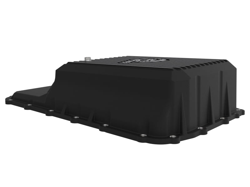 aFe 20-21 Ford Truck w/ 10R140 Transmission Pan Black POWER Street Series w/ Machined Fins - 46-71220B Fits select: 2020-2021 FORD F250, 2020-2022 FORD F350