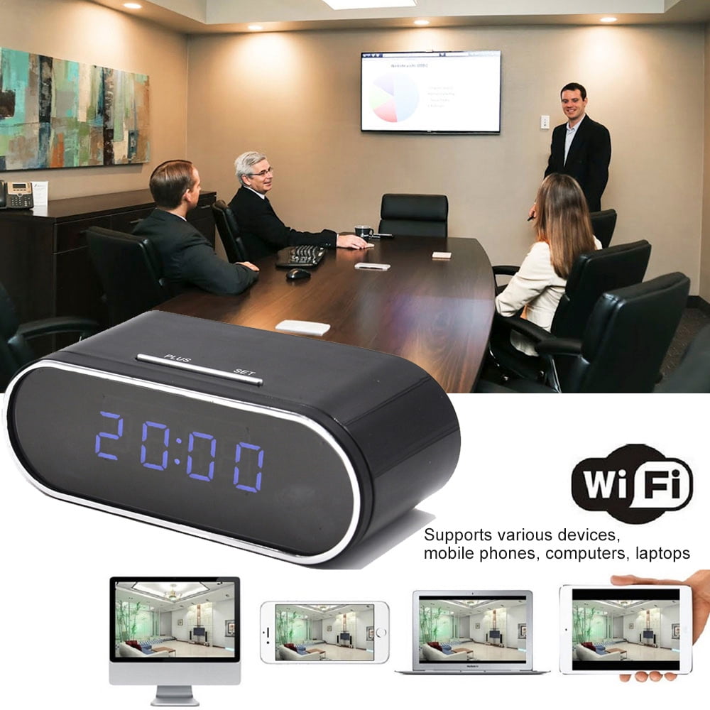 Camera Clock 1080P Full HD WiFi Cam with Night Vision 120° View Motion Detection Remote Live View on Phone, for Home Security & Indoor Monitoring