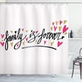 thumbnail image 1 of Ambesonne Inspirational Shower Curtain, Family is Forever, 69"Wx84"L, Pale Coffee Hot Pink, 1 of 3